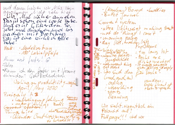 hand written notebook
