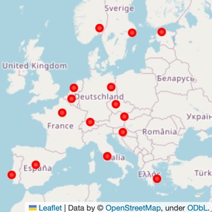 Leaflet map of Europe