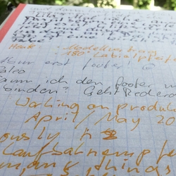 photo of hand written text in notebook