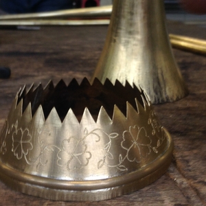 engraved natural trumpet detail